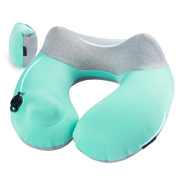 2D press inflatable double hump cervical pillow